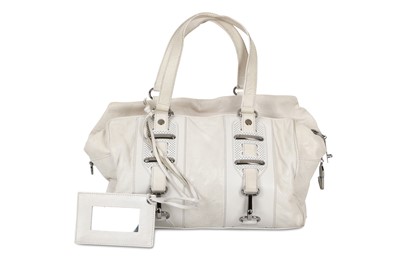 Lot 427 - Balenciaga White Chevre Perforated Hook Tote,...