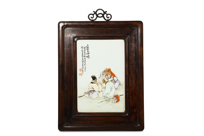 Lot 96 - A CHINESE FAMILLE ROSE PORCELAIN PANEL....