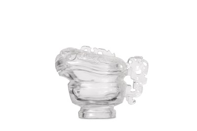Lot 276 - A CHINESE CRYSTAL ARCHAISTIC POURING VESSEL...