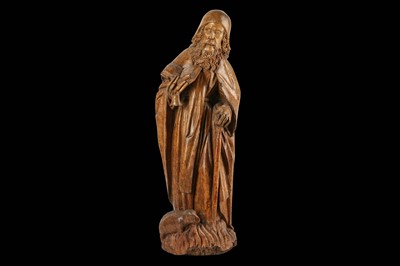 Lot 156 - A LATE 15TH CENTURY GERMAN CARVED WALNUT...