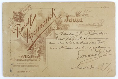 Lot 153 - Grieg (Edvard) Head and shoulders cabinet card...