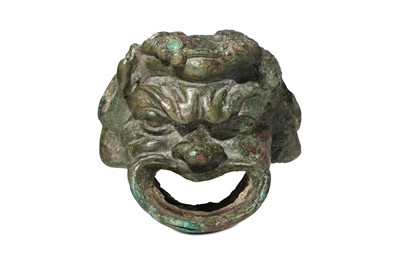 Lot 105 - A ROMAN BRONZE THEATRE MASK ATTACHMENT Circa...