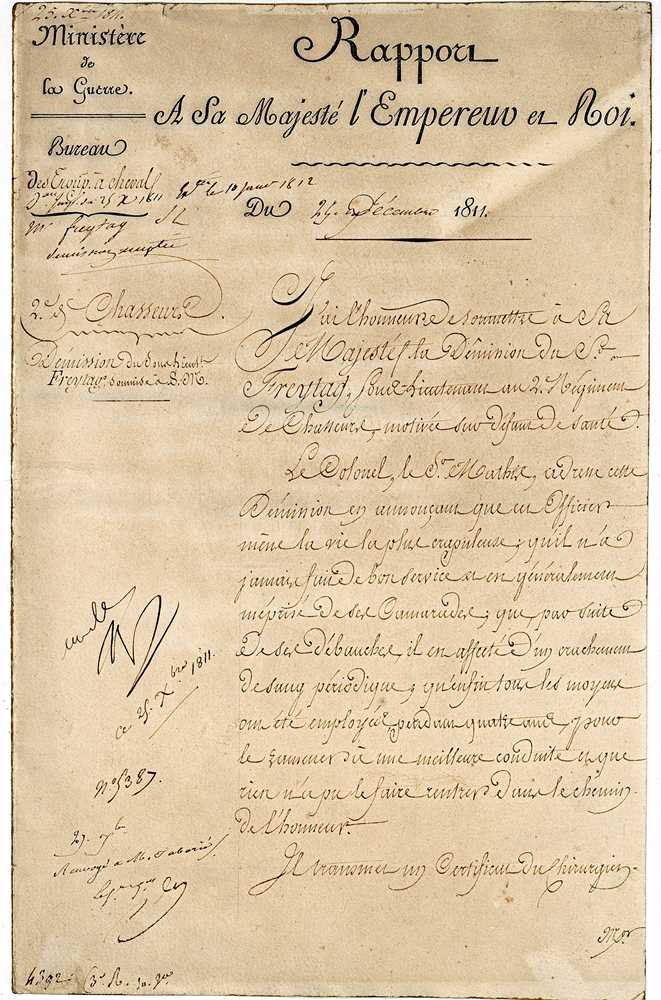 Lot 187 - Bonaparte (Napoleon) Signed report (‘N’), in