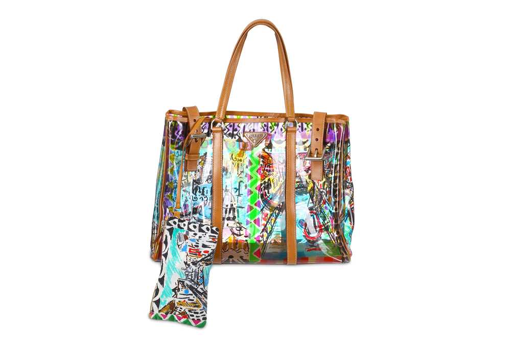 Lot 366 - Prada PVC Venetian Tote, c. 2004, printed with...