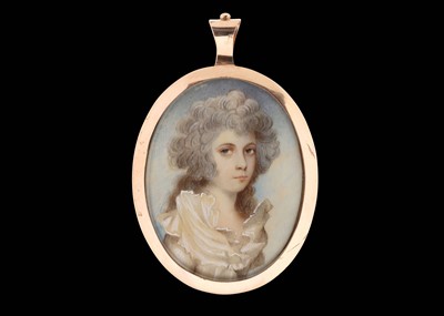 Lot 72 - MANNER OF JOHN DOWNMAN Portrait miniature of a...