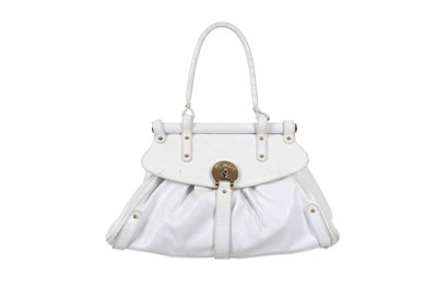 Lot 444 - Fendi White Top Handle Bag, crocodile skin...