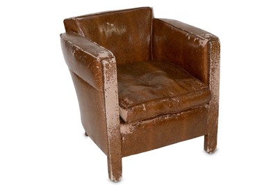 Lot 87 - A 1930s faux snake skin upholstered tub chair...