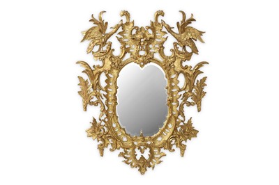 Lot 130 - AN 18TH CENTURY STYLE ROCOCO GILTWOOD MIRROR ...