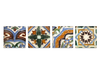 Lot 178 - FOUR SPANISH ARISTA TILES  Possibly Seville,...