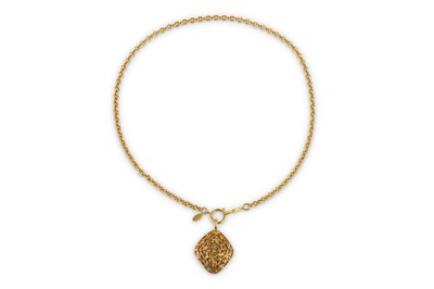Lot 102 - Chanel Vintage Filigree Pendant Necklace, gold...