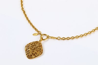 Lot 102 - Chanel Vintage Filigree Pendant Necklace, gold...