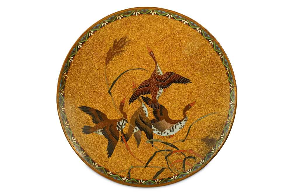 Lot 158 - A JAPANESE CLOISONNE DISH. Meiji period. A...