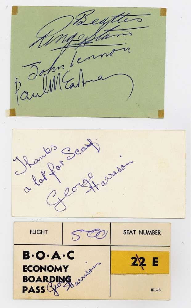 Lot 170 - The Beatles.-  Album page signed ‘Paul...