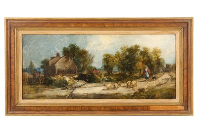 Lot 840 - After W J Muller (1812 - 1845) Sheep on a path...