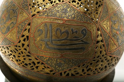 Lot 101 - A MAMLUK-REVIVAL DAMASCUS WARE INCENSE BURNER...