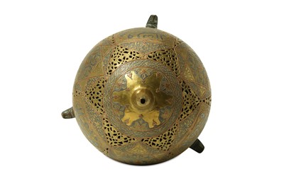 Lot 101 - A MAMLUK-REVIVAL DAMASCUS WARE INCENSE BURNER...