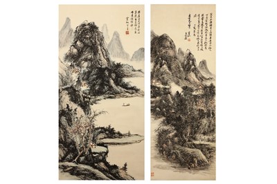Lot 490 - TWO WORKS ATTRIBUTED TO HUANG BINHONG (1865 -...