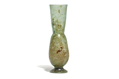 Lot 160 - A ROMAN GREEN GLASS FLASK Circa 3rd - 4th...