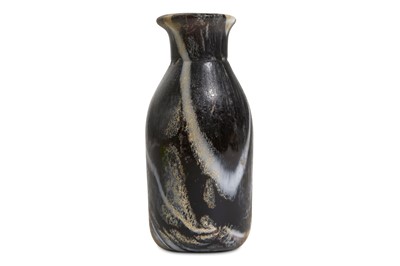 Lot 134 - AN AUBERGINE MARBLED GLASS BOTTLE With a...