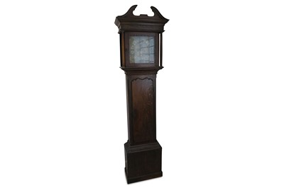 Lot 717 - A 19th century oak long case clock, the 12"...