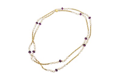 Lot 217 - Chanel Faux Baroque Pearl and Purple Gripoix...