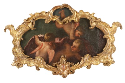 Lot 77 - ITALIAN SCHOOL, 18TH CENTURY Three putti oil...