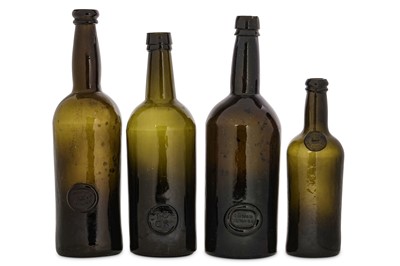Lot 37 - FOUR SEALED WINE BOTTLES, early 19th Century,...