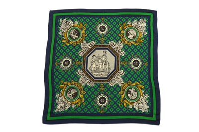Lot 350 - Hermès Blue and Green Scarf, probably 1970s,...