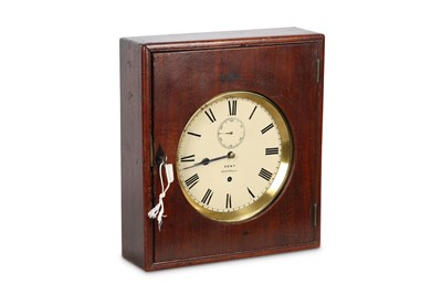 Lot 71 - A SMALL MID 19TH CENTURY BRASS WALL CLOCK BY...