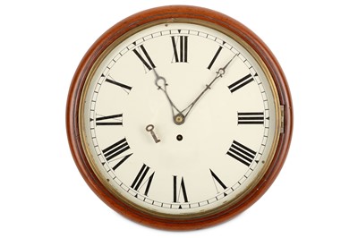 Lot 715 - A 19th mahogany cased fusee wall clock, the...