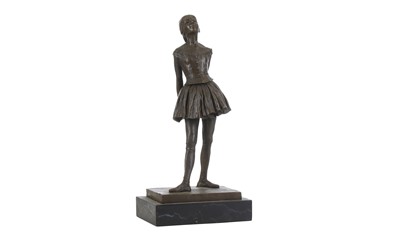 Lot 85 - After Edgar Degas, a bronze figure of standing...