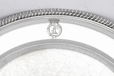 Lot 31 - Cowper Service - A George III sterling silver dinner plate, London 1797 by Paul Storr (1771 - 1844, reg. 12th Jan 1793)