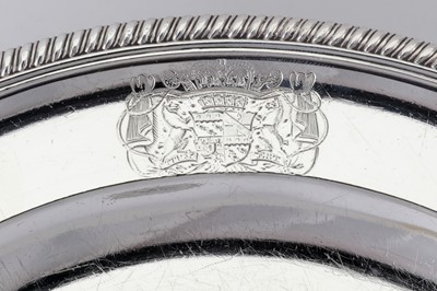 Lot 31 - Cowper Service - A George III sterling silver dinner plate, London 1797 by Paul Storr (1771 - 1844, reg. 12th Jan 1793)