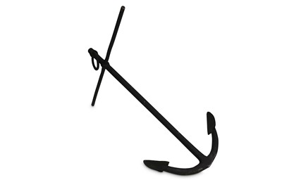 Lot 796 - A cast iron anchor, painted black, 906 x 56cm.