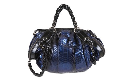Lot 390 - Gucci Blue Python Galaxy Bag, iridescent blue...