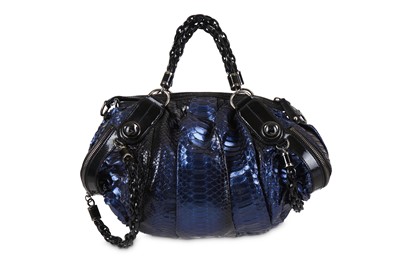 Lot 390 - Gucci Blue Python Galaxy Bag, iridescent blue...