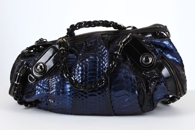 Lot 390 - Gucci Blue Python Galaxy Bag, iridescent blue...