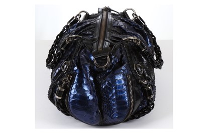 Lot 390 - Gucci Blue Python Galaxy Bag, iridescent blue...