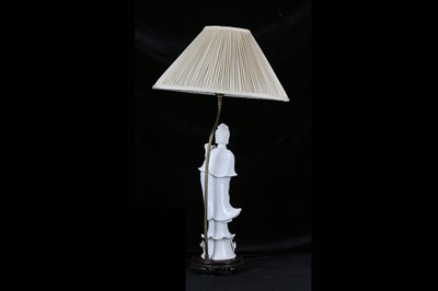 Lot 174 - A CHINESE PORCELAIN BLANC DE CHINE LAMP BASE...