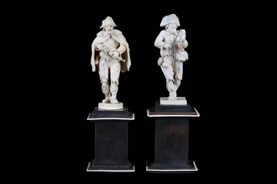 Lot 176 - TWO 19TH CENTURY DIEPPE IVORY FIGURES OF...