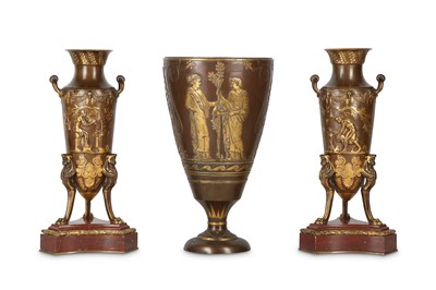 Lot 13 - A LATE 19TH CENTURY FRENCH NEO-GREC GILT AND...