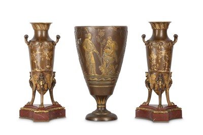 Lot 13 - A LATE 19TH CENTURY FRENCH NEO-GREC GILT AND...