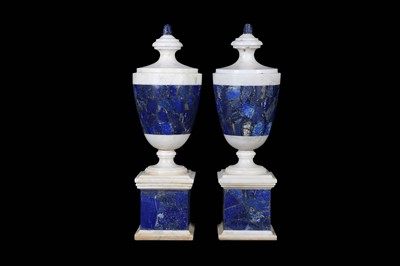 Lot 171 - A PAIR OF NEO-CLASSICAL STYLE WHITE MARBLE AND...
