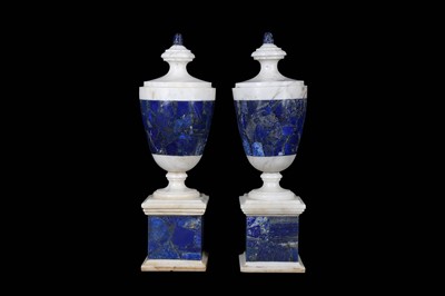Lot 171 - A PAIR OF NEO-CLASSICAL STYLE WHITE MARBLE AND...