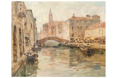 Lot 219 - ANGELO BROMBO (ITALIAN 1893-1962) Canal vena a...