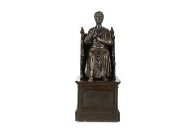 Lot 184 - A BRONZE REDUCTION OF THE STATUE OF ST PETER...