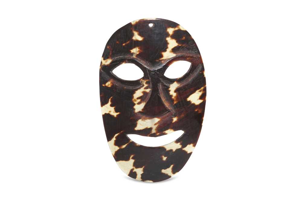 Lot 200 - A TORTOISE SHELL MINIATURE MASK, TORRES STRAIT...