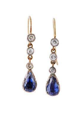 Lot 84 - A pair of 19th century sapphire and diamond...