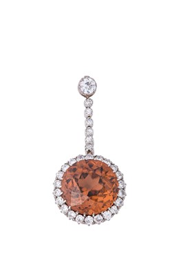 Lot 236 - A zircon and diamond pendant, early 20th...