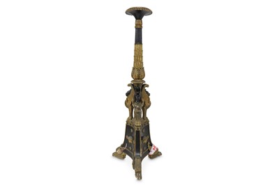 Lot 114 - A MASSIVE REGENCY STYLE EBONISED AND PARCEL...